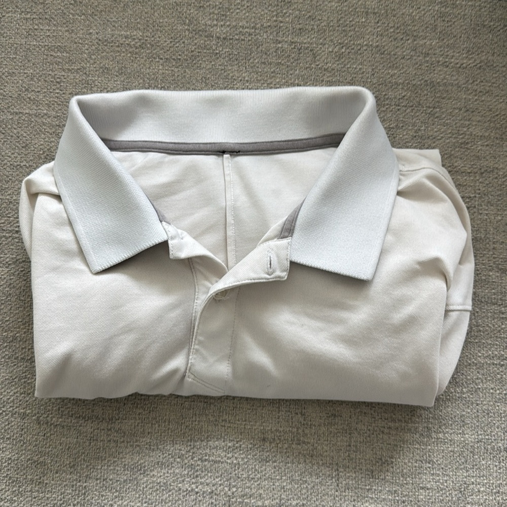 lululemon athletica Men's White Polo Shirt Pique